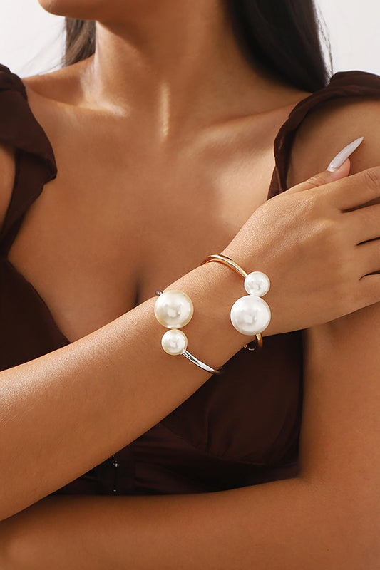 Pearl Decor Cuff Bracelet