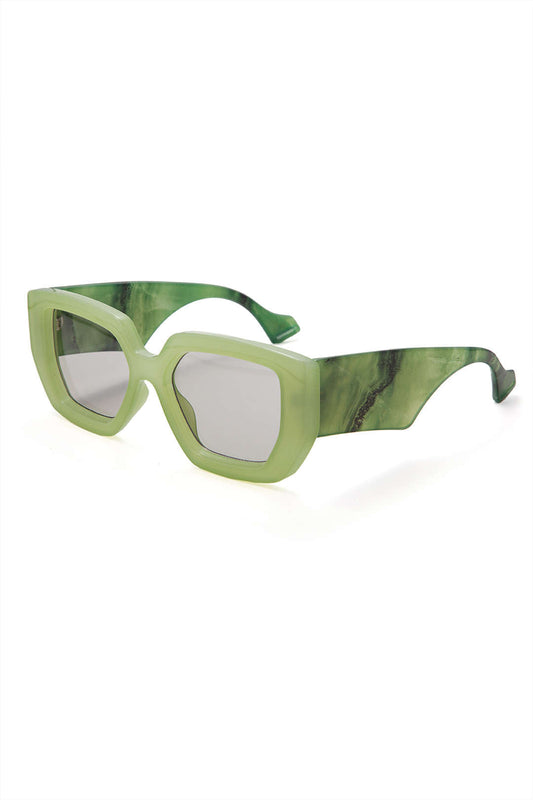 Square Sunglasses With Printed Temples