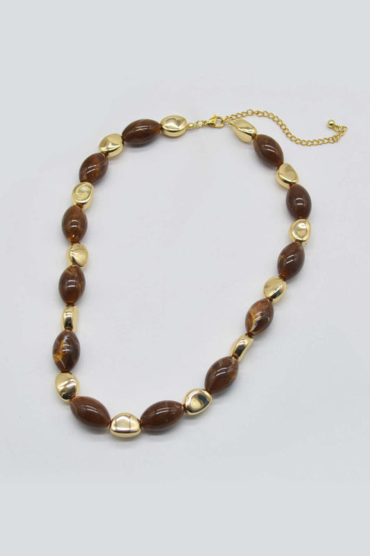 Resin Oval Beaded Necklace
